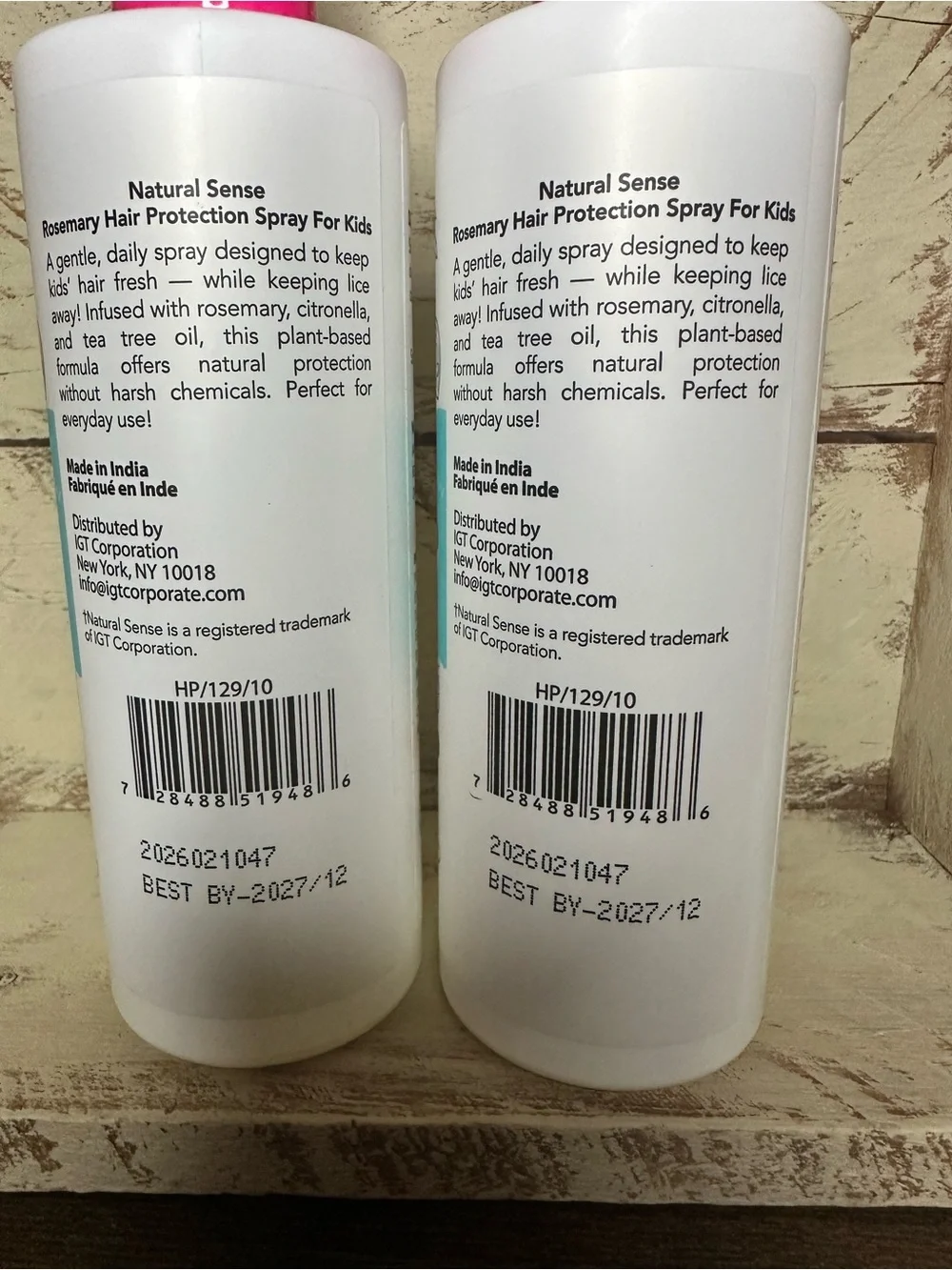 Lot of 2 Natural Sense Kids Rosemary Hair Protection Spray 8 oz